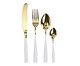 Faqueiro em Aço Inox Branco e Dourado - 06 Pessoas, Branco | WestwingNow