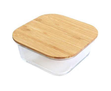 Pote Quadrado Tampa Flat Bambu | Westwing