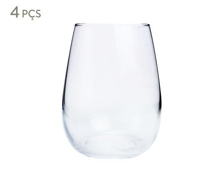 Jogo de Copos Baixos Vidro Incolor - 500ml | Westwing