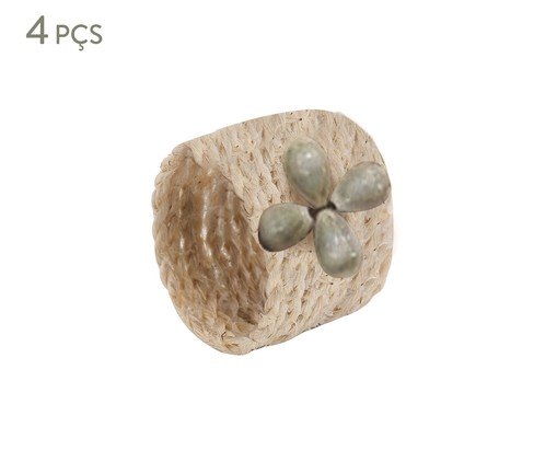 Jogo de Porta Guardanapos Concha Bege, Natural | WestwingNow