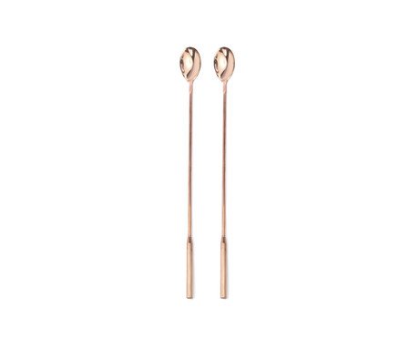 Jogo de Colheres de Cocktail Aço Inox Rosé - 2 Peças | Westwing