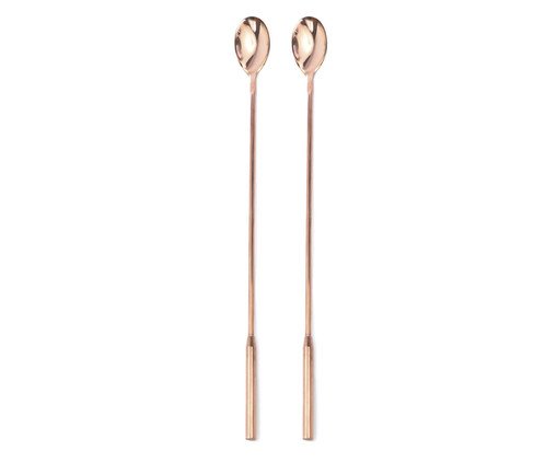 Jogo de Colheres de Cocktail Aço Inox Rosé - 2 Peças, Rosé | WestwingNow