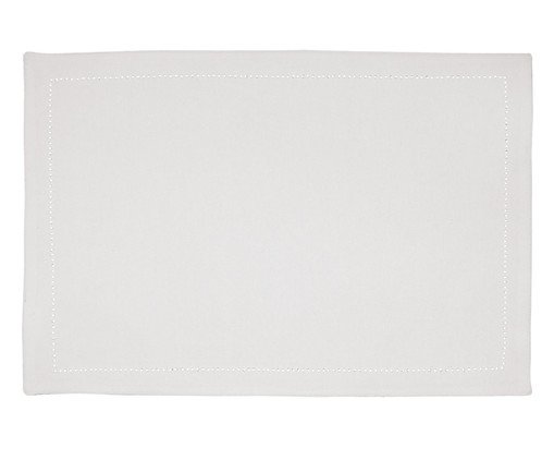 Jogo Americano com Borda Mitrada Branco, Branco | WestwingNow