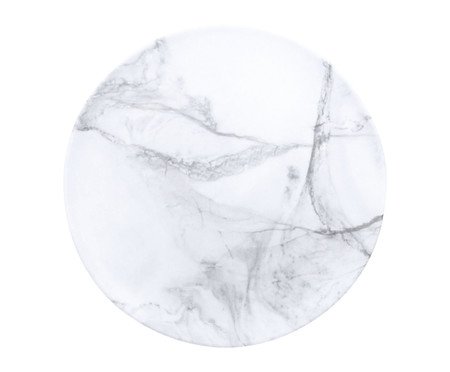Prato de Jantar Melamina Branco e Cinza - 27cm | Westwing