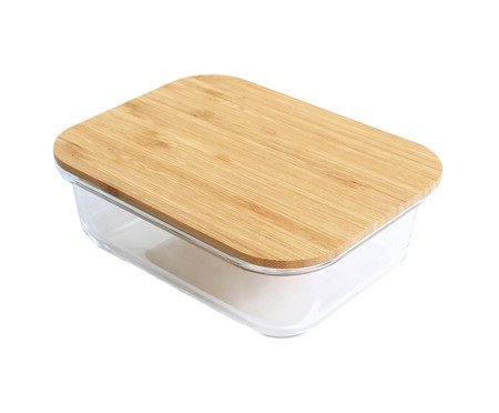 Pote Retangular Tampa Flat Bambu - 1L | Westwing