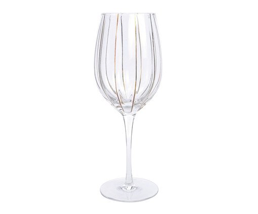 Taça de Água Vidro Linhas Ouro Incolor - 580ml, Transparente | WestwingNow