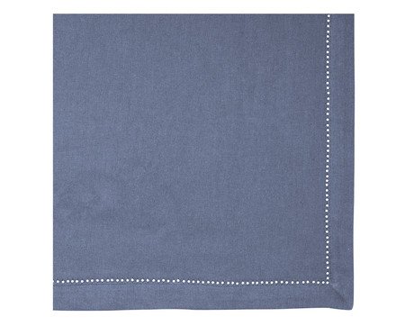 Toalha de Mesa Retangular 04 Lugares com Borda Mitrada Azul | Westwing