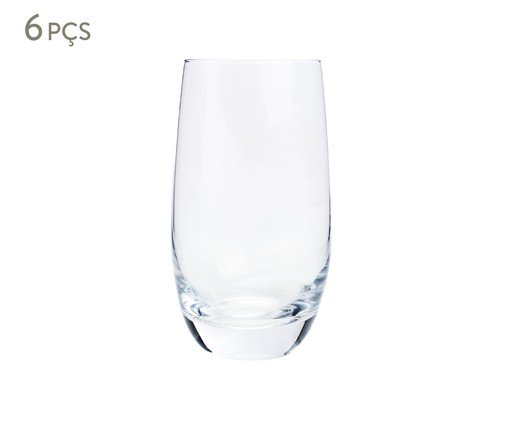 Jogo de Copos Altos Vidro Incolor - 400ml, Transparente | WestwingNow