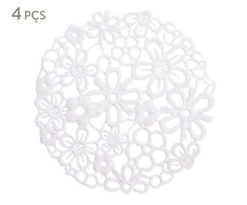Jogo de Porta Copos Daisies Branco, Branco | WestwingNow