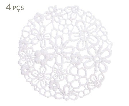 Jogo de Porta Copos Daisies Branco | Westwing