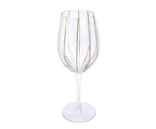 Taça de Vinho Vidro Linha Ouro Incolor - 455ml, Transparente | WestwingNow