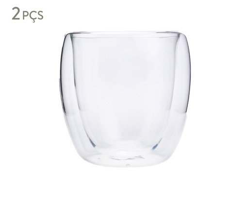 Dupla de Copos Double Wall Incolor - 80ml, Transparente | WestwingNow