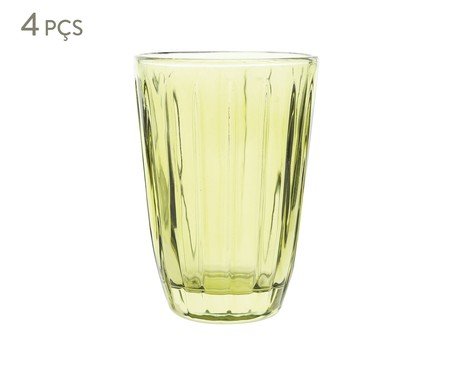 Jogo de Copos Altos Vidro Verde - 310ml | Westwing