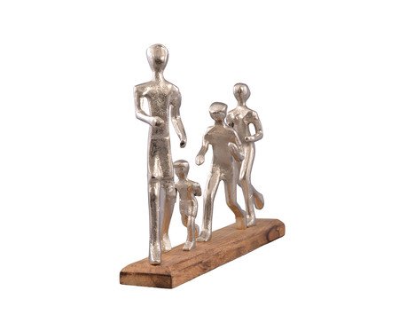 Escultura Familia Correndo Prata | Westwing