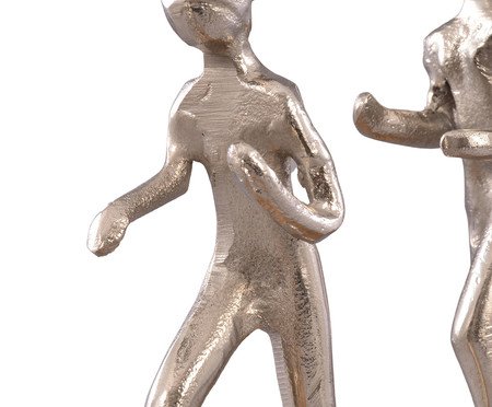Escultura Familia Correndo Prata | Westwing