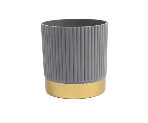 Vaso Stripes Gold Base Cinza, grey | WestwingNow