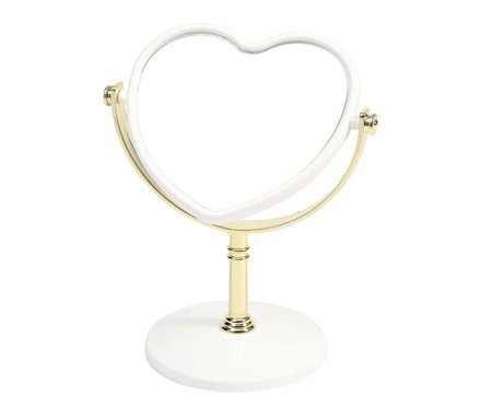 Espelho Heart Mesa Modern Branco e Gold | Westwing