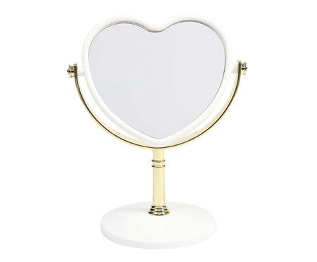 Espelho Heart Mesa Modern Branco e Gold | Westwing