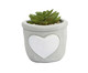 Vaso com Planta Hearts Flowers Cinza e Branco, white | WestwingNow