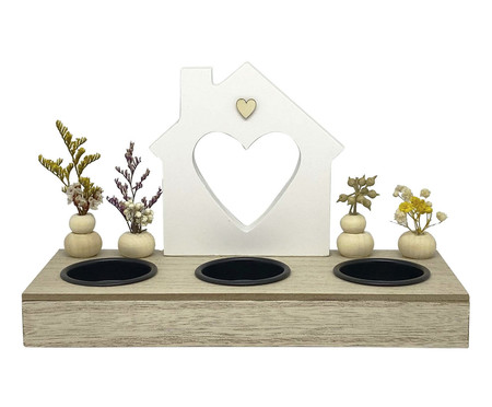 Decor Mesa Town 3 Cand Natural e Branco