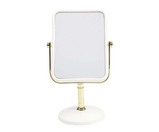 Espelho Retangular Mesa Modern Branco e Gold, white | WestwingNow