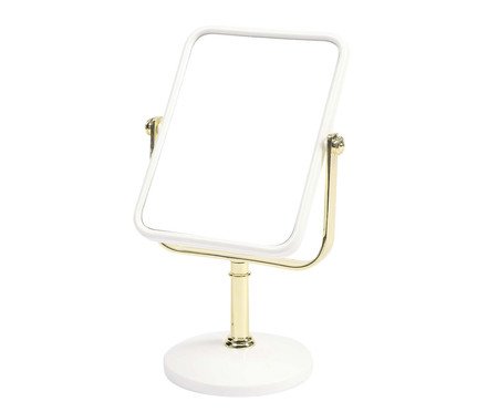 Espelho Retangular Mesa Modern Branco e Gold | Westwing