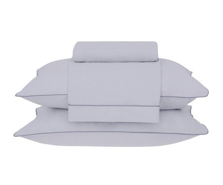 Jogo De Lençol Percal Basic Percalle Penteado Cinza | Westwing