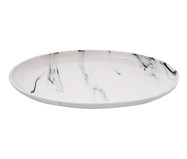Travessa Oval em Porcelana Marble - Branca | WestwingNow