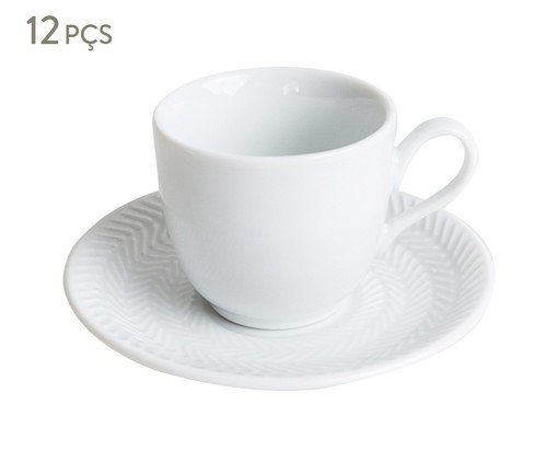 Jogo de Xícaras para Café em Porcelana Lucerne - 06 Pessoas, Branco | WestwingNow