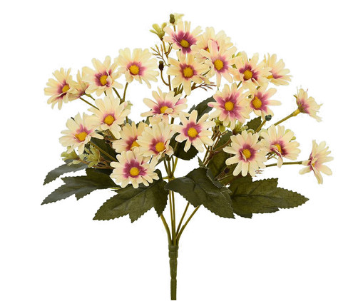 Buquê de Flores Permanentes em Cetim Margarida Malva, Creme | WestwingNow