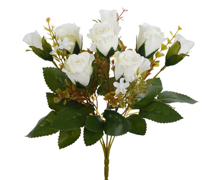 Buquê de Flores em Seda Rosa Silvestre - Creme