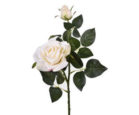 Planta Permanente Haste Rosa e Botão Oriental - Branco