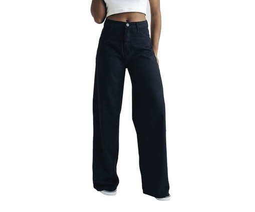 Calça Jeans Wide Leg Feminina Galapagos Sunrise Black, Preto | WestwingNow