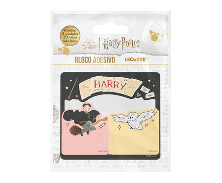 Conjunto com 3 Blocos Adesivos Harry Potter