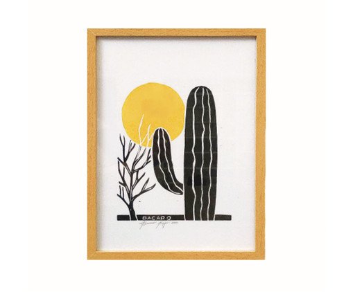 Quadro Xilogravura Mandacaru, Colorido | WestwingNow