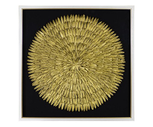 Quadro com Penas Douradas, Preto | WestwingNow