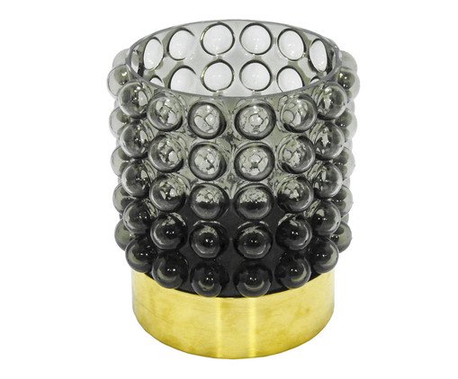 Vaso Cindy Fumê e Metal, Transparente | WestwingNow