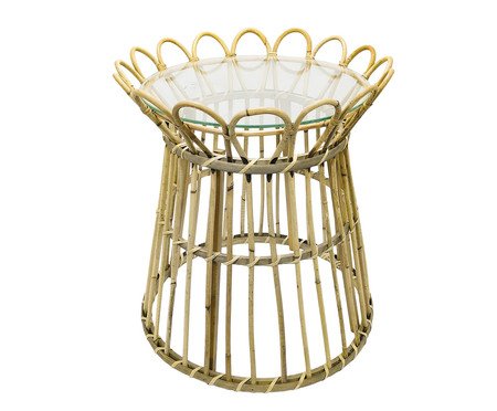 Mesa Auxiliar em Bambu com Vidro | Westwing