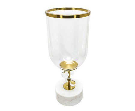 Vaso em Metal, Cristal e Mármore Grande | Westwing