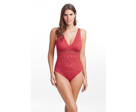 Body De Renda Vermelho Terra | Westwing