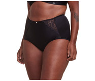 Calcinha Hot Pants Alta Cobertura Modeladora em Cetinete e Renda Preto | WestwingNow