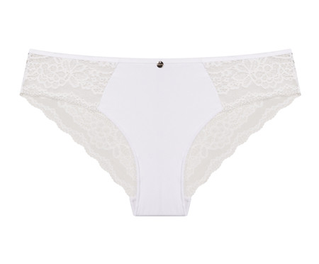 Calcinha Tanga Brasileira com Renda Branco