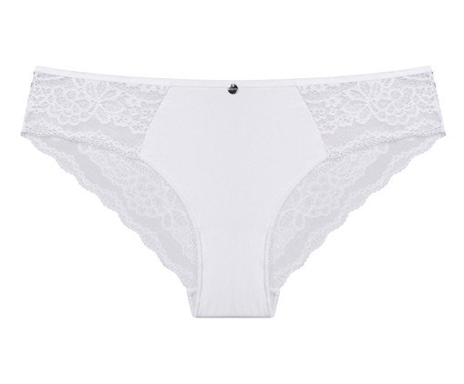 Calcinha Tanga Brasileira com Renda Branco, Branco | WestwingNow