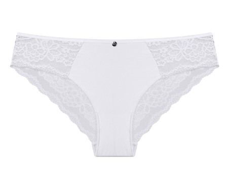 Calcinha Tanga Brasileira com Renda Branco