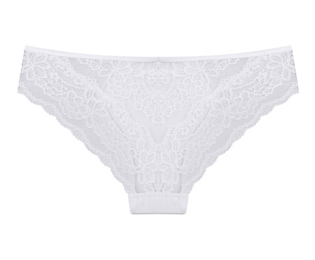 Calcinha Tanga Brasileira com Renda Branco | Westwing