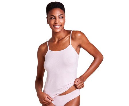 Camiseta Regata Em Algodão - Rosa Claro | Westwing