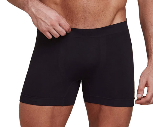 Cueca Boxer sem Costura em Microfibra Preto, Preto | WestwingNow