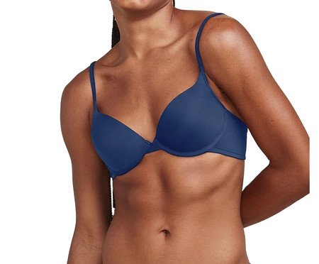 Sutiã Push Up com Bojo Soft Básico Azul