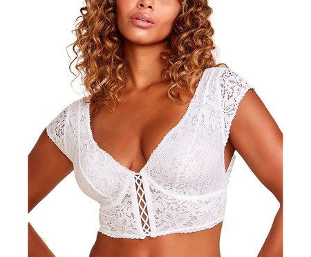 Sutiã Mini Corselet Em Renda Branco | Westwing