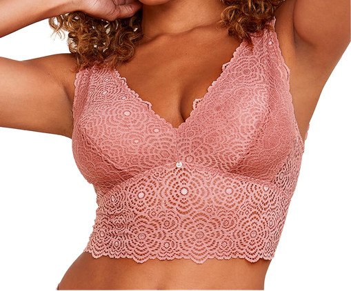 Sutiã Top Tirângulo Alongado Em Renda - Rosa Dust, Rosa | WestwingNow